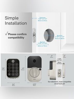 Yale Assure Lock SL Key Free Touchscreen Deadbolt - Satin Nickel (YRD256) NEW
